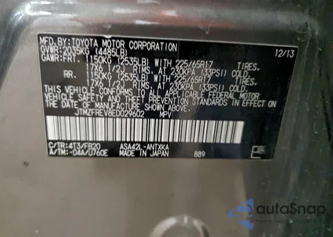 2014 Toyota Rav4 Le from USA, damaged, VIN JTMZFREV8ED029602